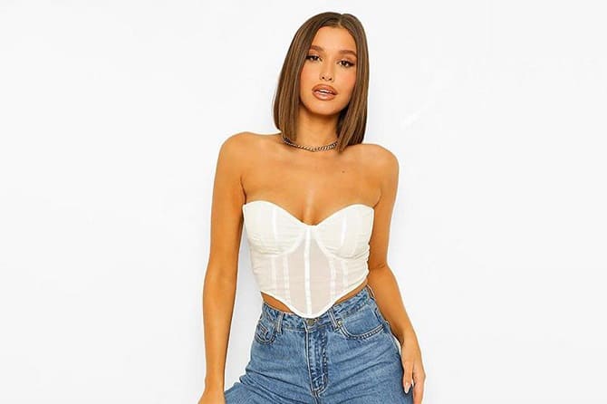 Fashion tops with a corset for the summer of 2023: current models 11