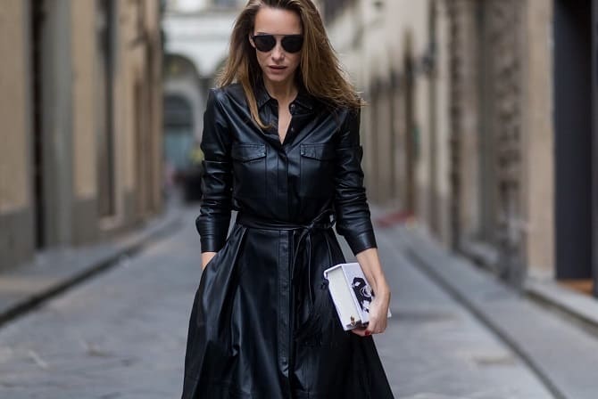 The most fashionable leather dresses of the autumn-winter season 2023-2024 12