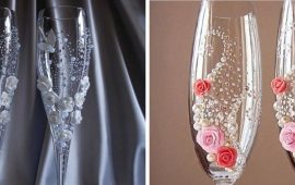 Свадебные бокалы своими руками: как украсить фужеры для молодоженов