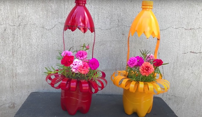 How to make a vase from a plastic bottle: a step-by-step master class (+ bonus video) 6