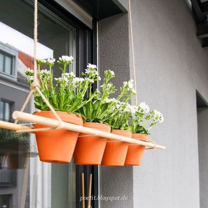 Ideas and ways to plant a balcony with planters 2