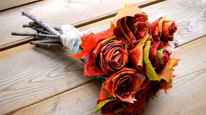 Bouquets of autumn leaves: beautiful ideas with photos 13