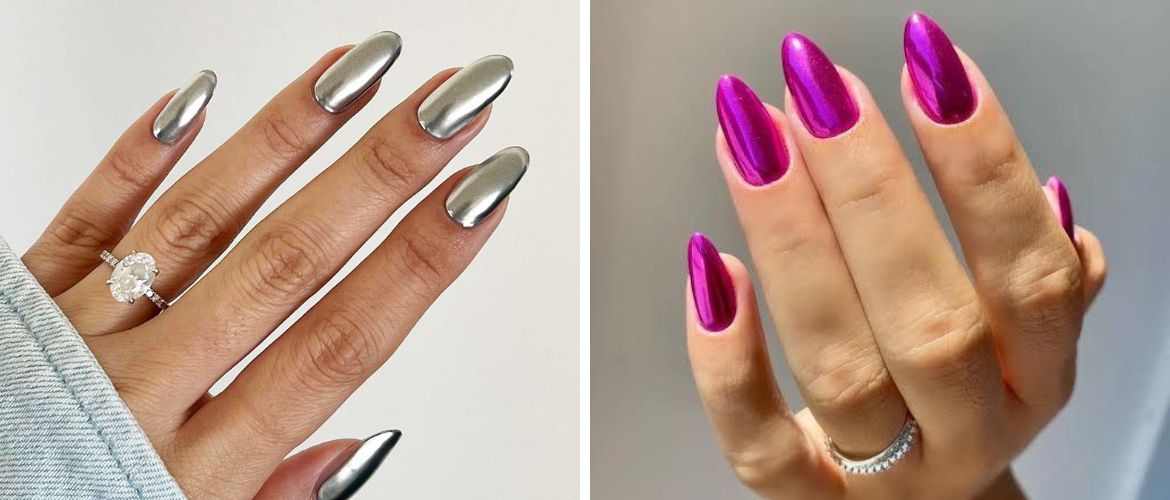 Metallic effect manicure: fashion trends for any length of nails