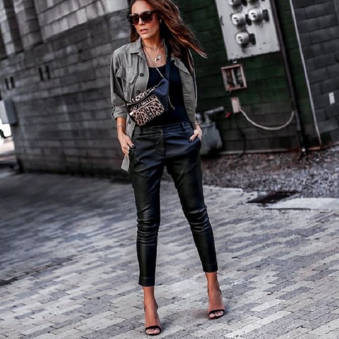 Leather trousers 2023-2024: current styles 3