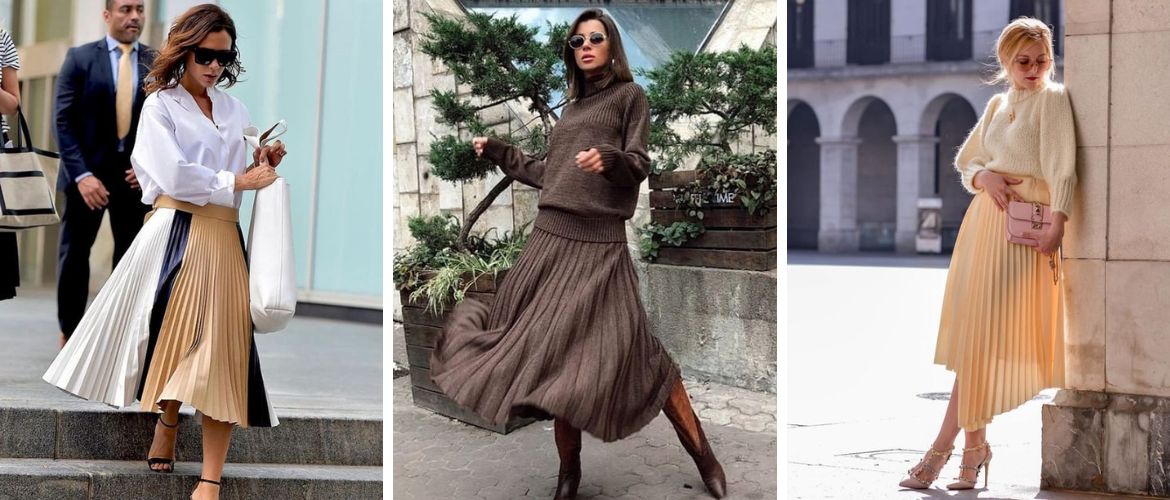 Fashionable pleated skirt for autumn 2023: current models, what to wear with