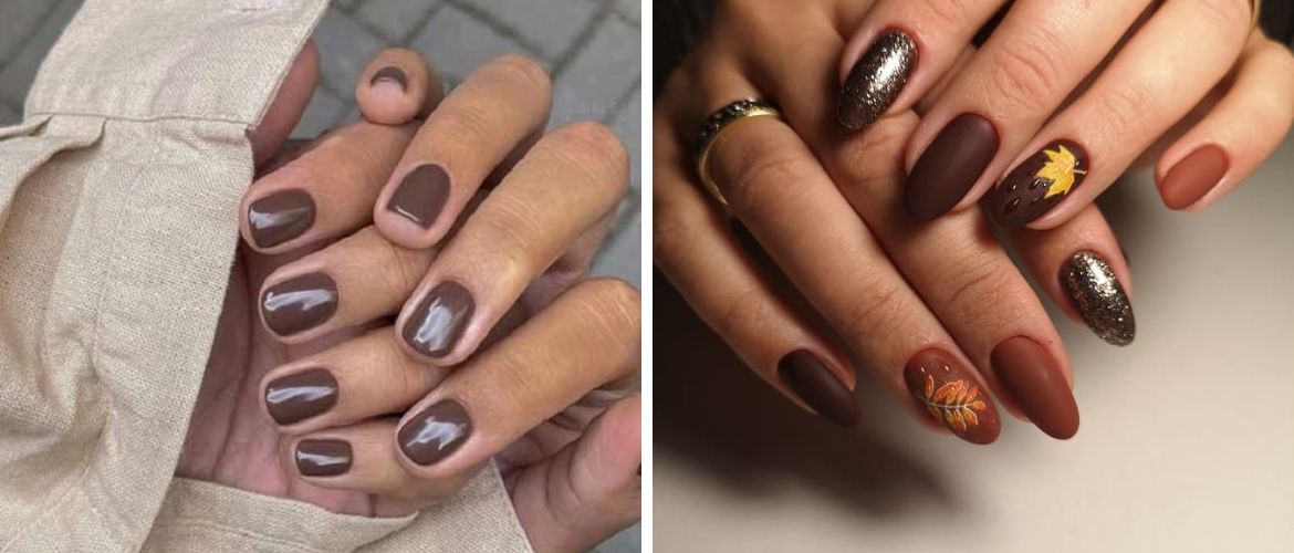 Brown manicure for fall 2023: fashionable nail design
