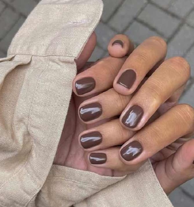 Brown manicure for fall 2023: fashionable nail design 2