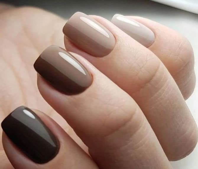 Brown manicure for fall 2023: fashionable nail design 1