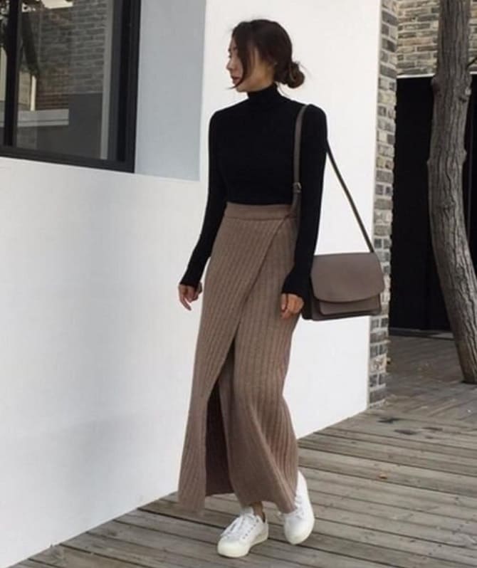 Fashionable knitted skirts for autumn 2023: current models 14