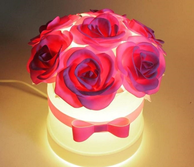 DIY lamp made from foamiran: ideas with photos, master class 2