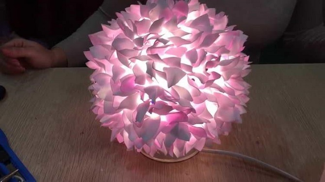 DIY lamp made from foamiran: ideas with photos, master class 3