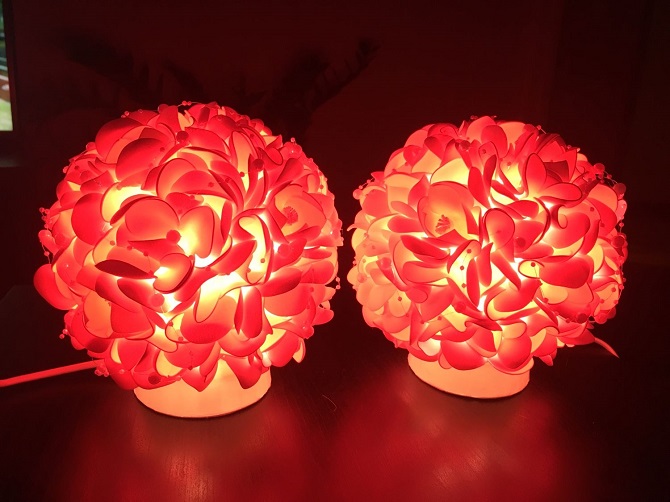DIY lamp made from foamiran: ideas with photos, master class 5