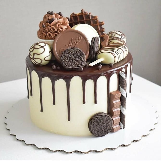 Cake decor with cookies: original design options for delicacies 6