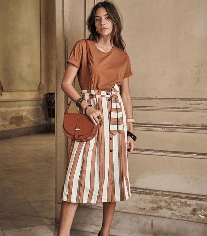 Fashionable striped skirts for fall 2023: current models 1