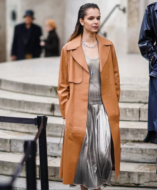 How to wear a silver skirt this fall: fashion ideas 4
