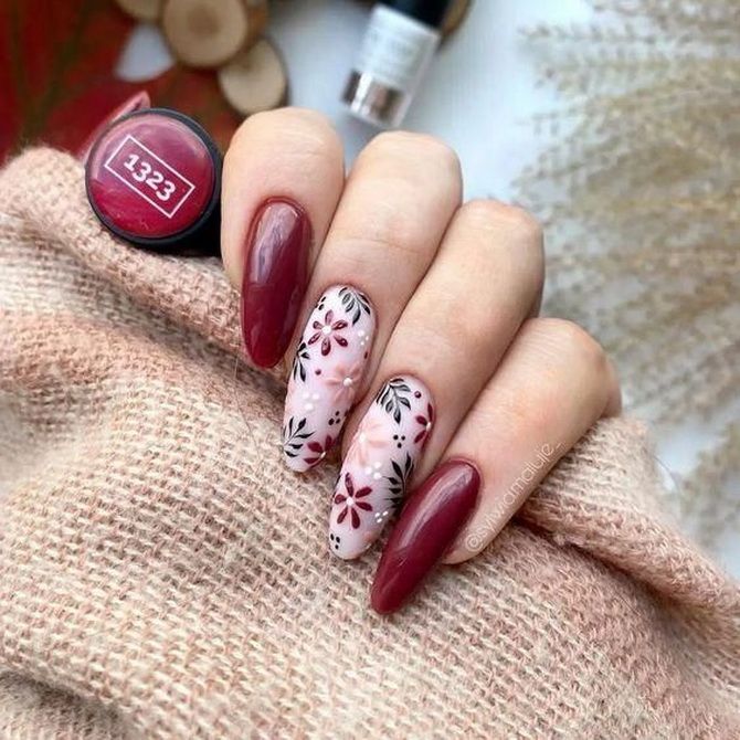 Burgundy manicure 2023: fashionable ideas with trendy colors 1