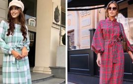 Fashionable checkered dresses 2023-2024: stylish and practical models
