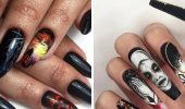 Black manicure for Halloween: stylish ideas with photos