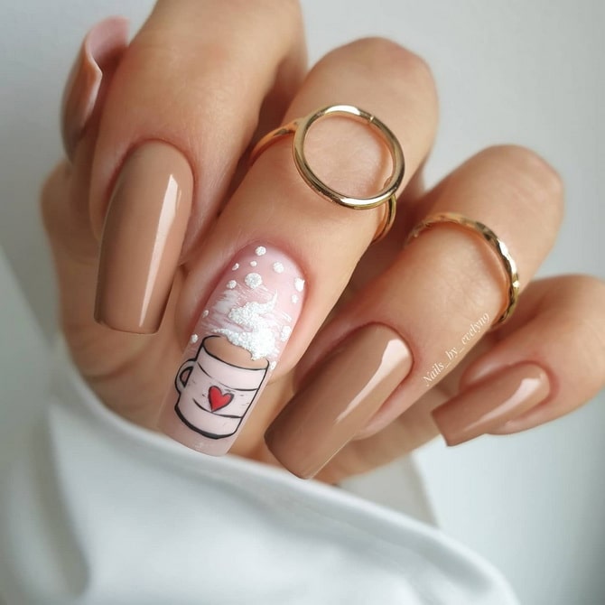 Latte nails 2023: fall manicure trend 9