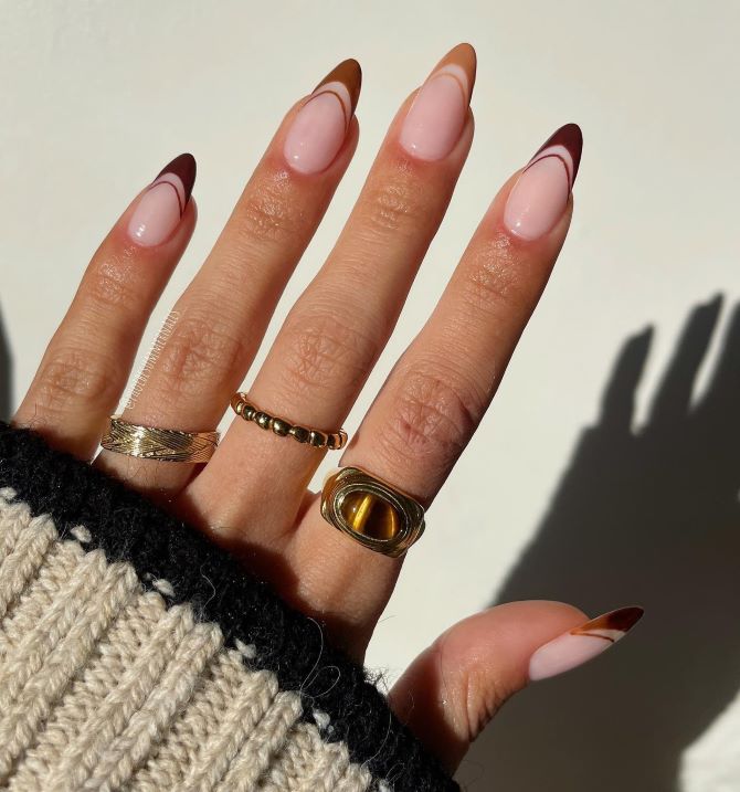 Latte nails 2023: fall manicure trend 22