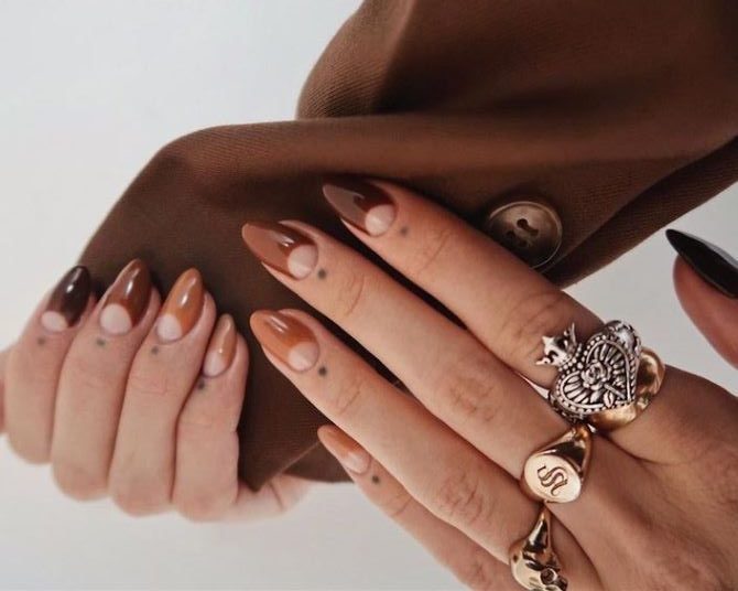 Latte nails 2023: fall manicure trend 26