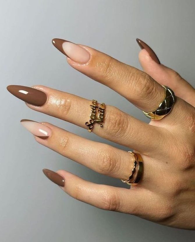 Latte nails 2023: fall manicure trend 16