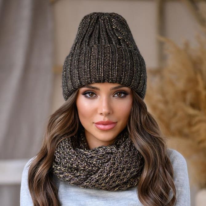 Fashionable knitted hats for winter 2023-2024: current models 3