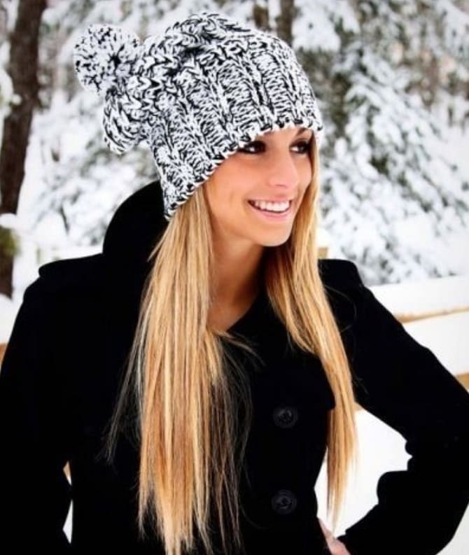 Fashionable knitted hats for winter 2023-2024: current models 9