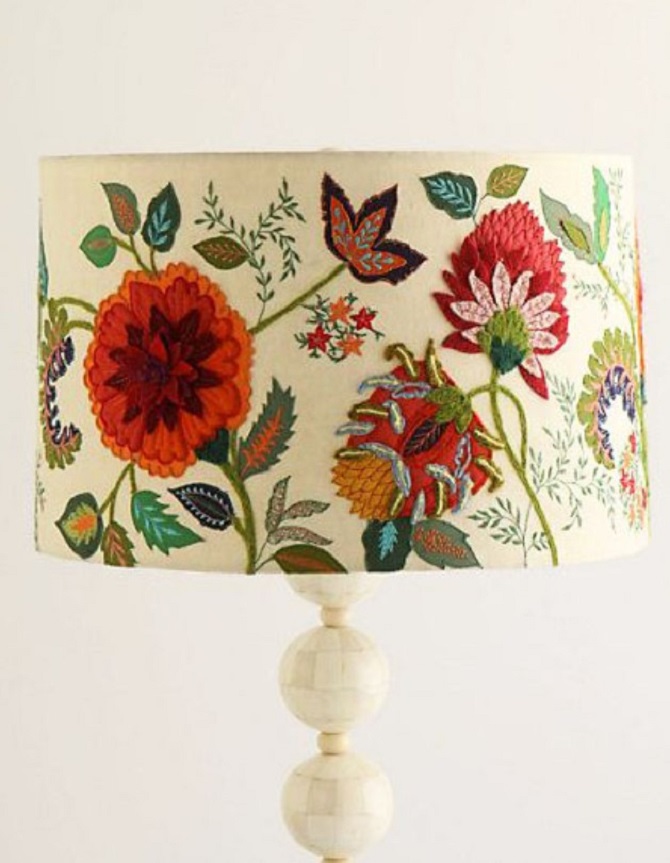 DIY-Lampenschirm aus Stoff: Dekorationsideen mit Fotos 3