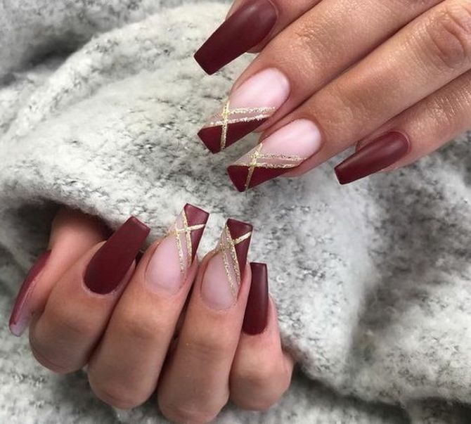 Burgundy manicure 2023: fashionable ideas with trendy colors 13