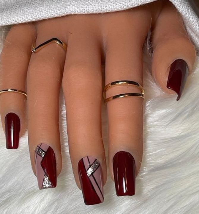 Burgundy manicure 2023: fashionable ideas with trendy colors 19
