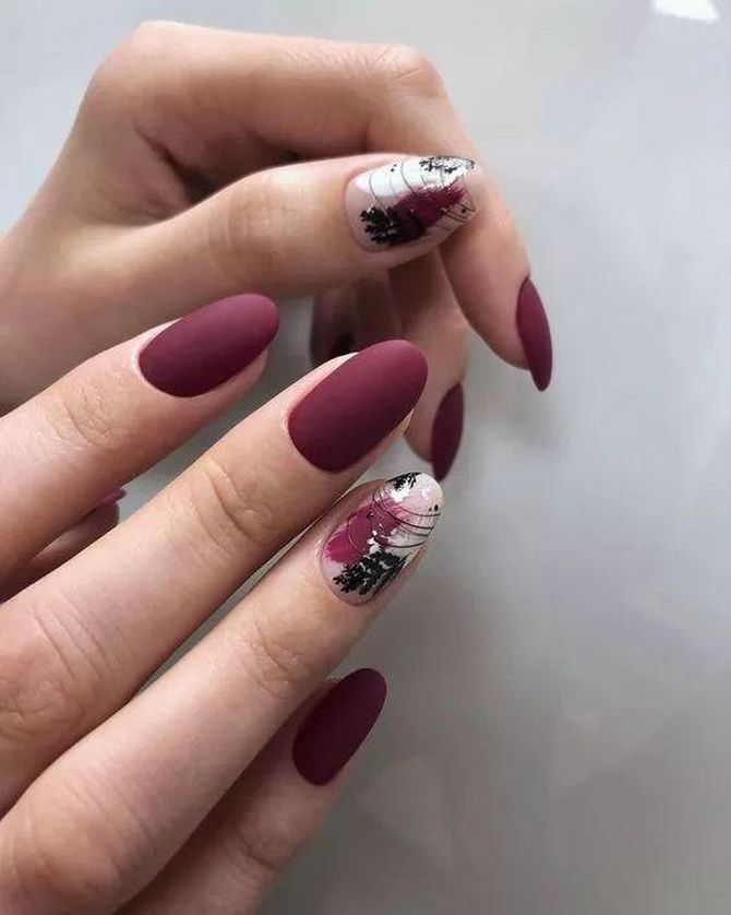 Burgundy manicure 2023: fashionable ideas with trendy colors 9