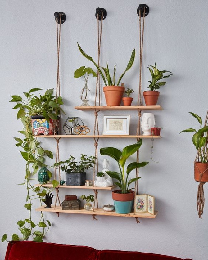 How to decorate an empty wall with shelves: 6 beautiful ideas 1