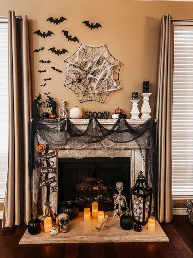 Как украсить дом на Хэллоуин: идеи декорирования комнат 19
