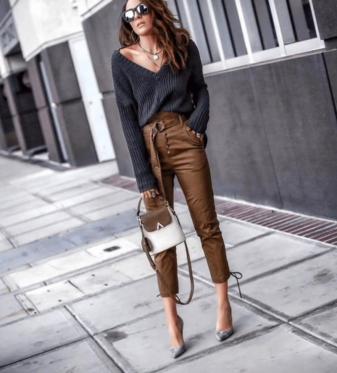 Leather trousers in the cold season: current models 2