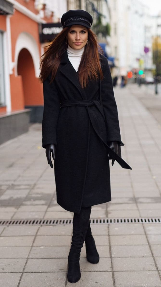 Самые модные черные пальто холодного сезона 2023-2024 2