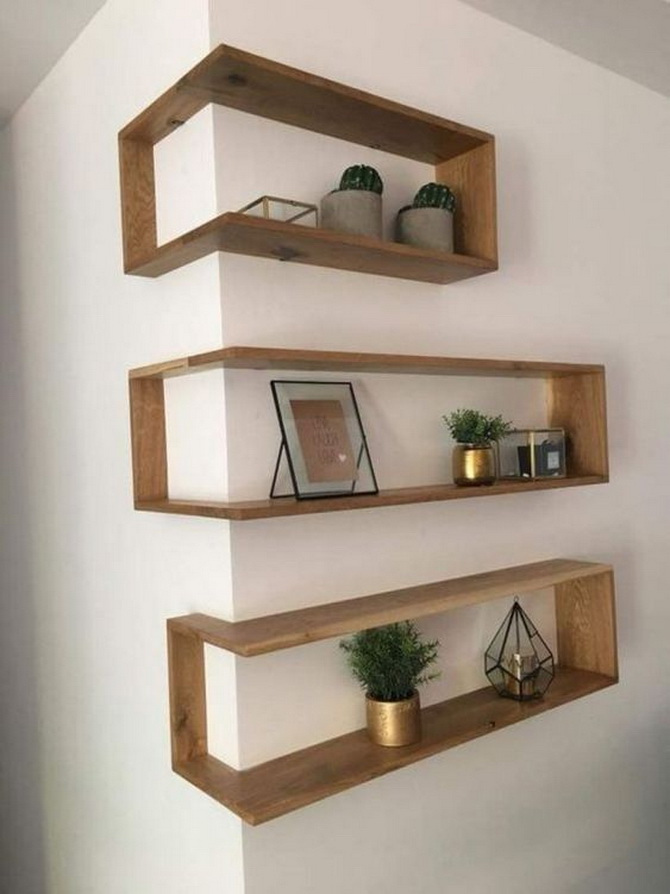 How to decorate an empty wall with shelves: 6 beautiful ideas 11