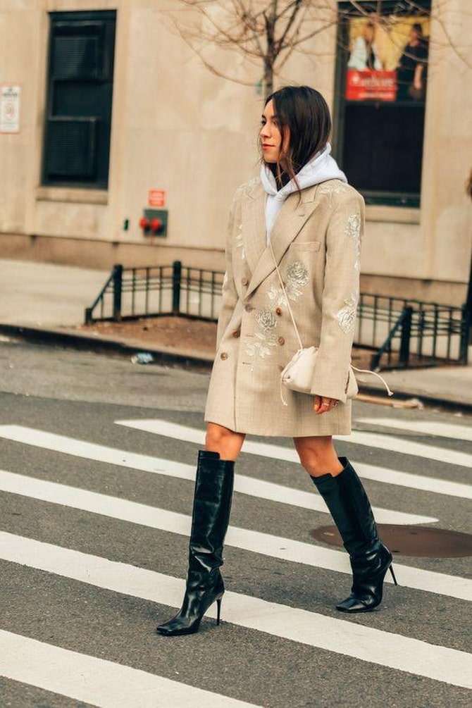 How to stylishly wear high boots in autumn-winter 2023-2024 4