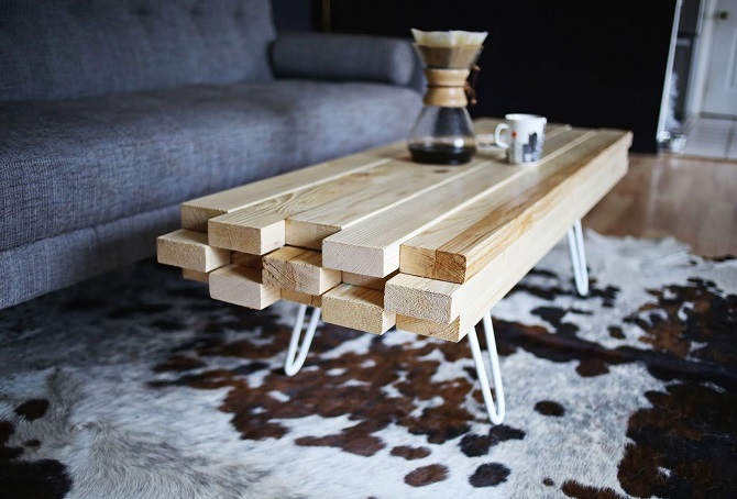 DIY coffee table: how to make, design options 1