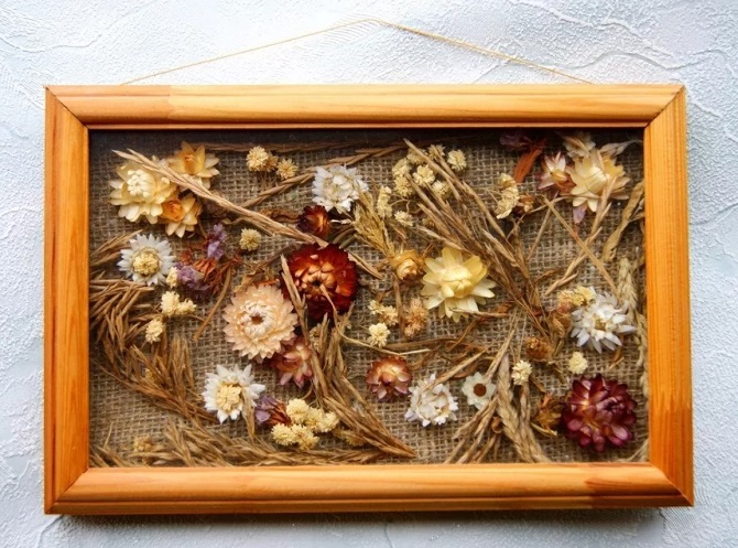 Schönes Kunsthandwerk aus Trockenblumen: Ideen mit Fotos 2