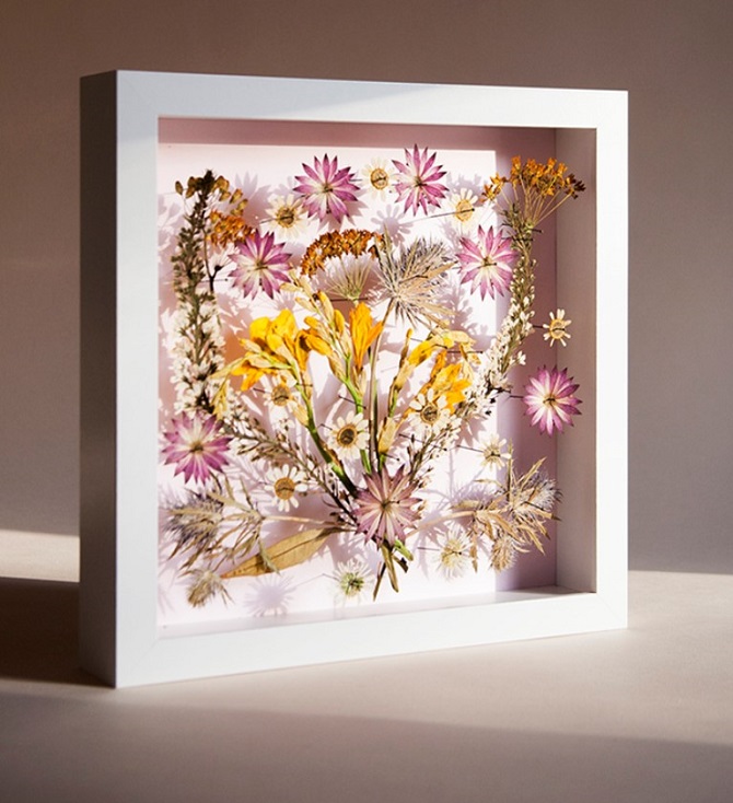 Schönes Kunsthandwerk aus Trockenblumen: Ideen mit Fotos 1