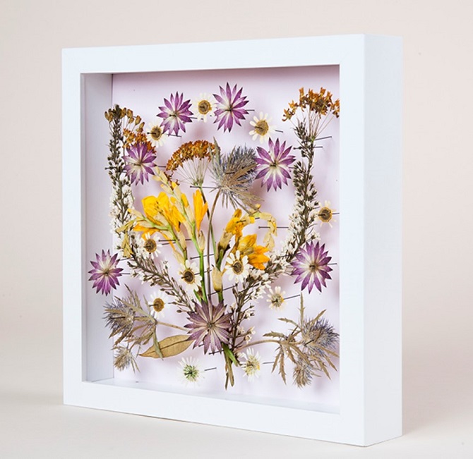 Schönes Kunsthandwerk aus Trockenblumen: Ideen mit Fotos 3