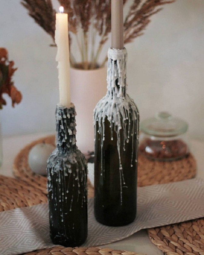 DIY bottle candlestick: interesting ideas with photos 1