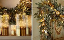 Новорічний декор у золотистих кольорах: оригінальні ідеї з фото