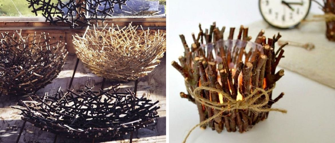 Originelles Basteln aus Zweigen zum Selbermachen: Ideen mit Fotos