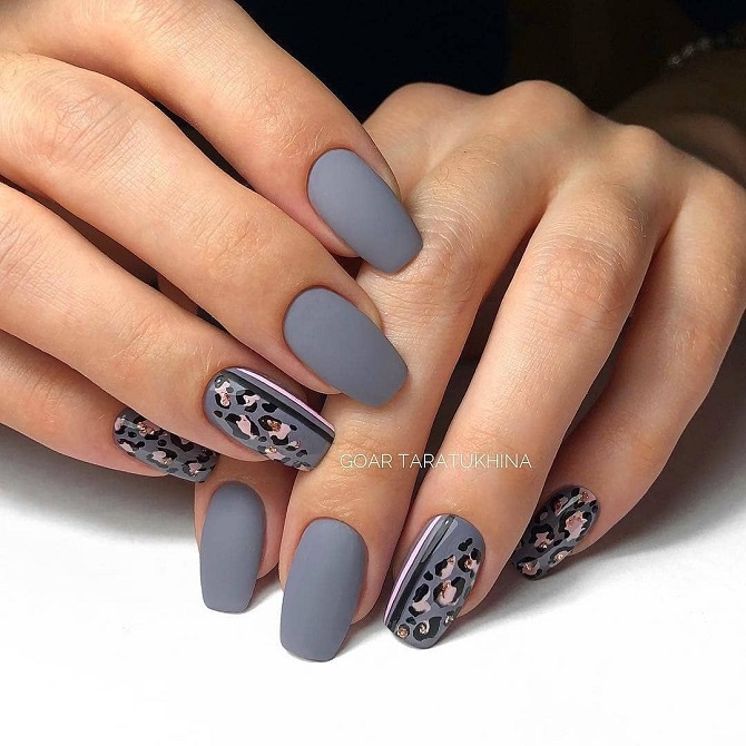 Fashionable gray manicure 2023-2024: new nail design ideas 11