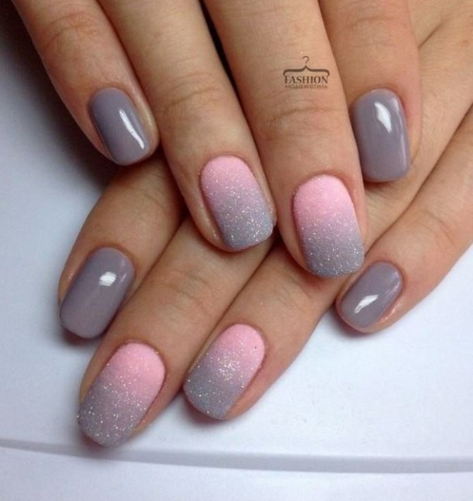 Fashionable gray manicure 2023-2024: new nail design ideas 15