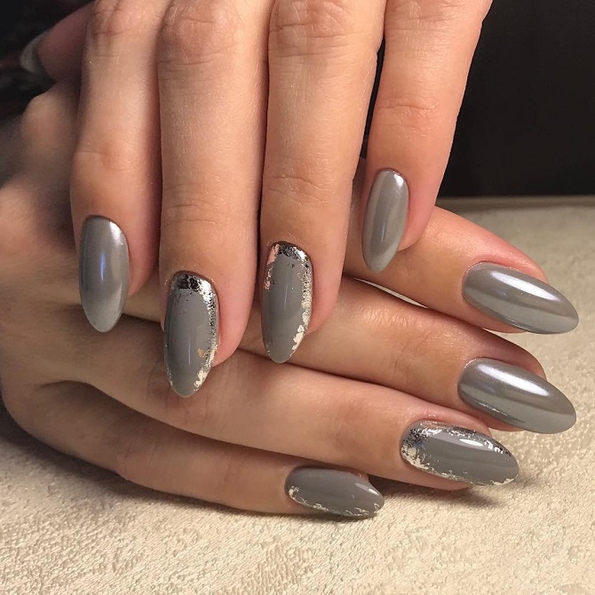 Fashionable gray manicure 2023-2024: new nail design ideas 6