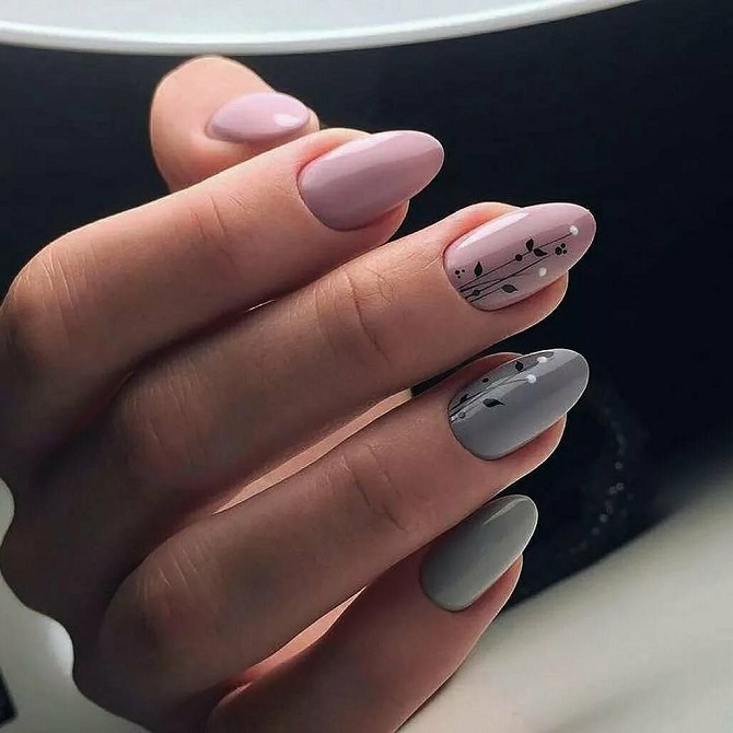 Fashionable gray manicure 2023-2024: new nail design ideas 9