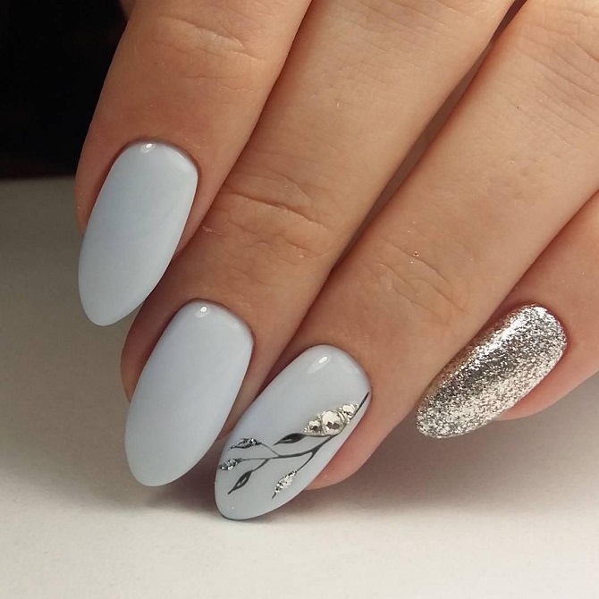 Fashionable gray manicure 2023-2024: new nail design ideas 10